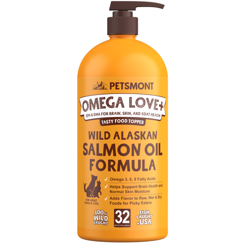 Wild Alaskan Salmon Oil for Dogs | Omega 3, 6 & 9 | Petsmont Omega Love+